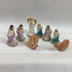 Vintage Chalkware Nativity Figures - 8 Pieces